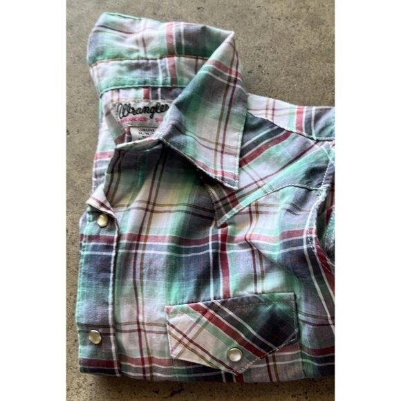 Vintage Wrangler Wrancher Sleeveless Western Shirt Women’s Sz M Pearl Snap - Picture 13 of 13